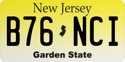 NJ license plate B76NCI