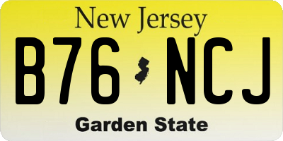 NJ license plate B76NCJ