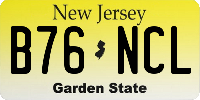 NJ license plate B76NCL