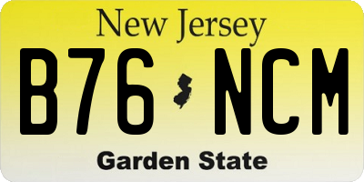 NJ license plate B76NCM