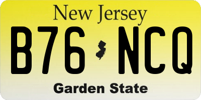 NJ license plate B76NCQ