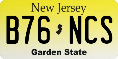 NJ license plate B76NCS