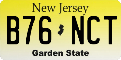 NJ license plate B76NCT
