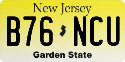 NJ license plate B76NCU