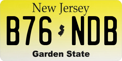 NJ license plate B76NDB