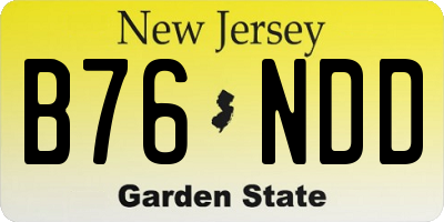 NJ license plate B76NDD