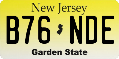 NJ license plate B76NDE