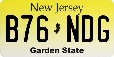 NJ license plate B76NDG