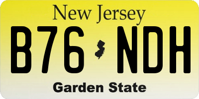 NJ license plate B76NDH