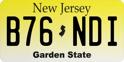 NJ license plate B76NDI