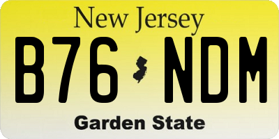 NJ license plate B76NDM
