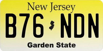 NJ license plate B76NDN