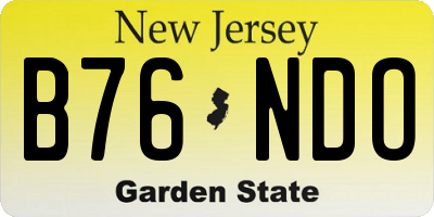 NJ license plate B76NDO
