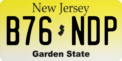 NJ license plate B76NDP