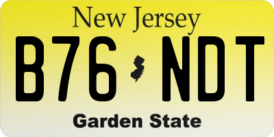 NJ license plate B76NDT