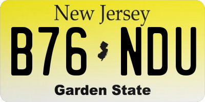NJ license plate B76NDU