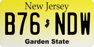 NJ license plate B76NDW