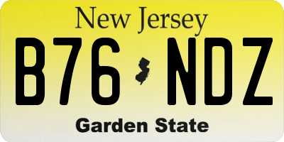 NJ license plate B76NDZ