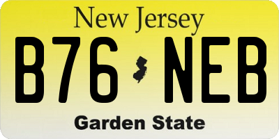 NJ license plate B76NEB