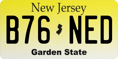 NJ license plate B76NED