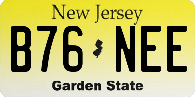 NJ license plate B76NEE