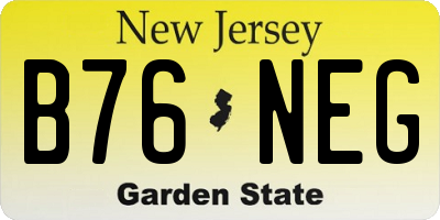 NJ license plate B76NEG