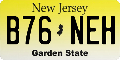 NJ license plate B76NEH