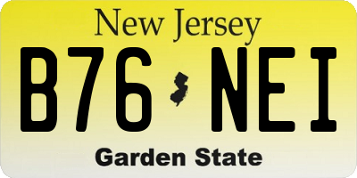 NJ license plate B76NEI