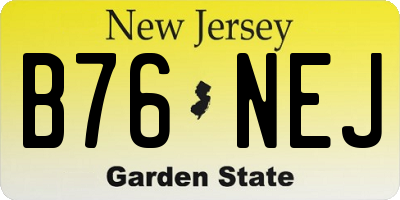 NJ license plate B76NEJ