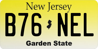 NJ license plate B76NEL