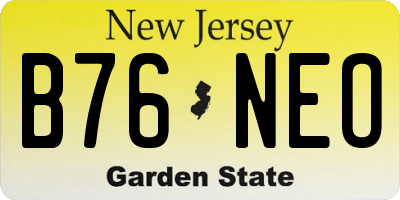 NJ license plate B76NEO