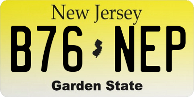 NJ license plate B76NEP