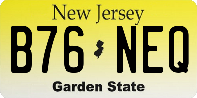 NJ license plate B76NEQ