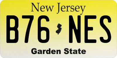 NJ license plate B76NES