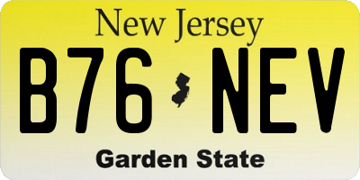 NJ license plate B76NEV