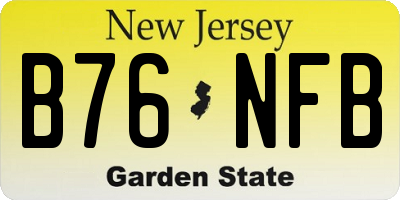 NJ license plate B76NFB