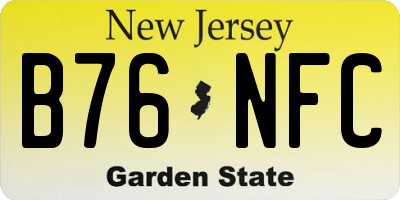 NJ license plate B76NFC