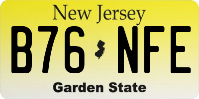 NJ license plate B76NFE