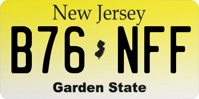 NJ license plate B76NFF