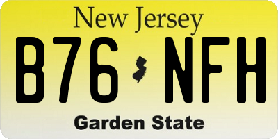 NJ license plate B76NFH