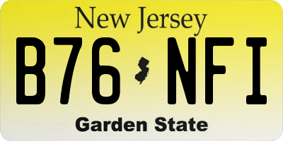 NJ license plate B76NFI