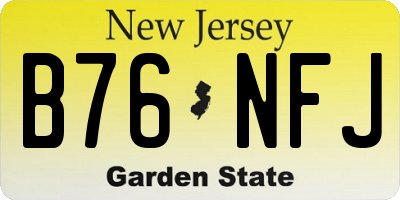 NJ license plate B76NFJ
