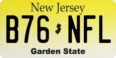 NJ license plate B76NFL