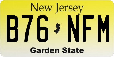 NJ license plate B76NFM