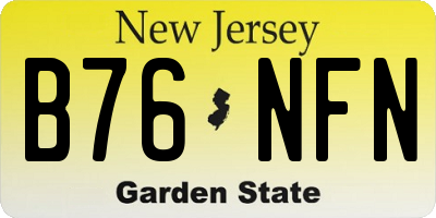 NJ license plate B76NFN