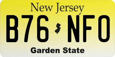 NJ license plate B76NFO