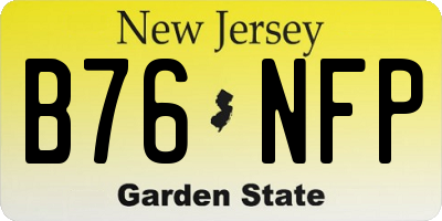 NJ license plate B76NFP