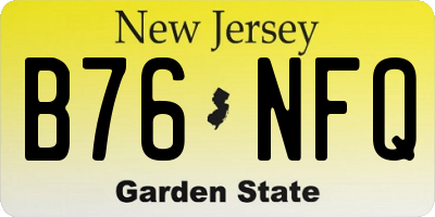 NJ license plate B76NFQ