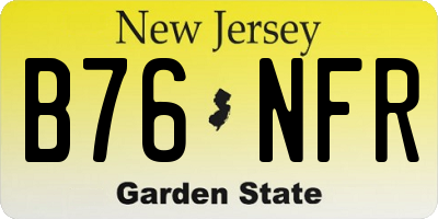 NJ license plate B76NFR