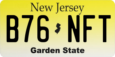 NJ license plate B76NFT